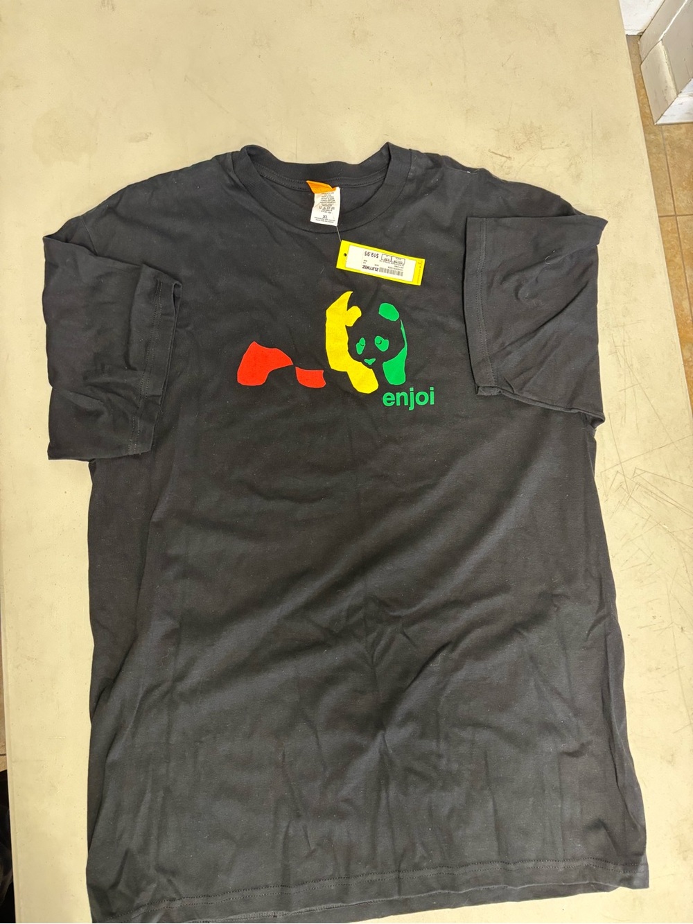 Enjoi Rasta Panda Logo Faded Skateboarding T Shirt Mens Size XL NEW